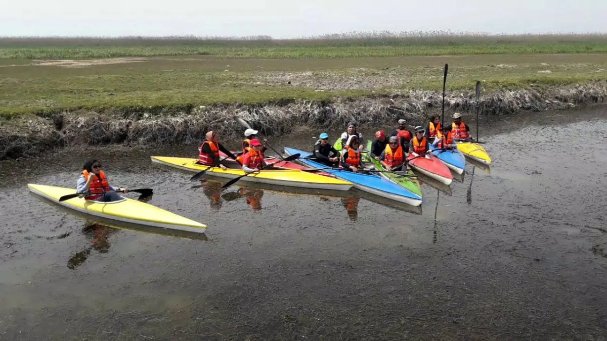 Kayaking in the rivers leading to Anzali Lagoon